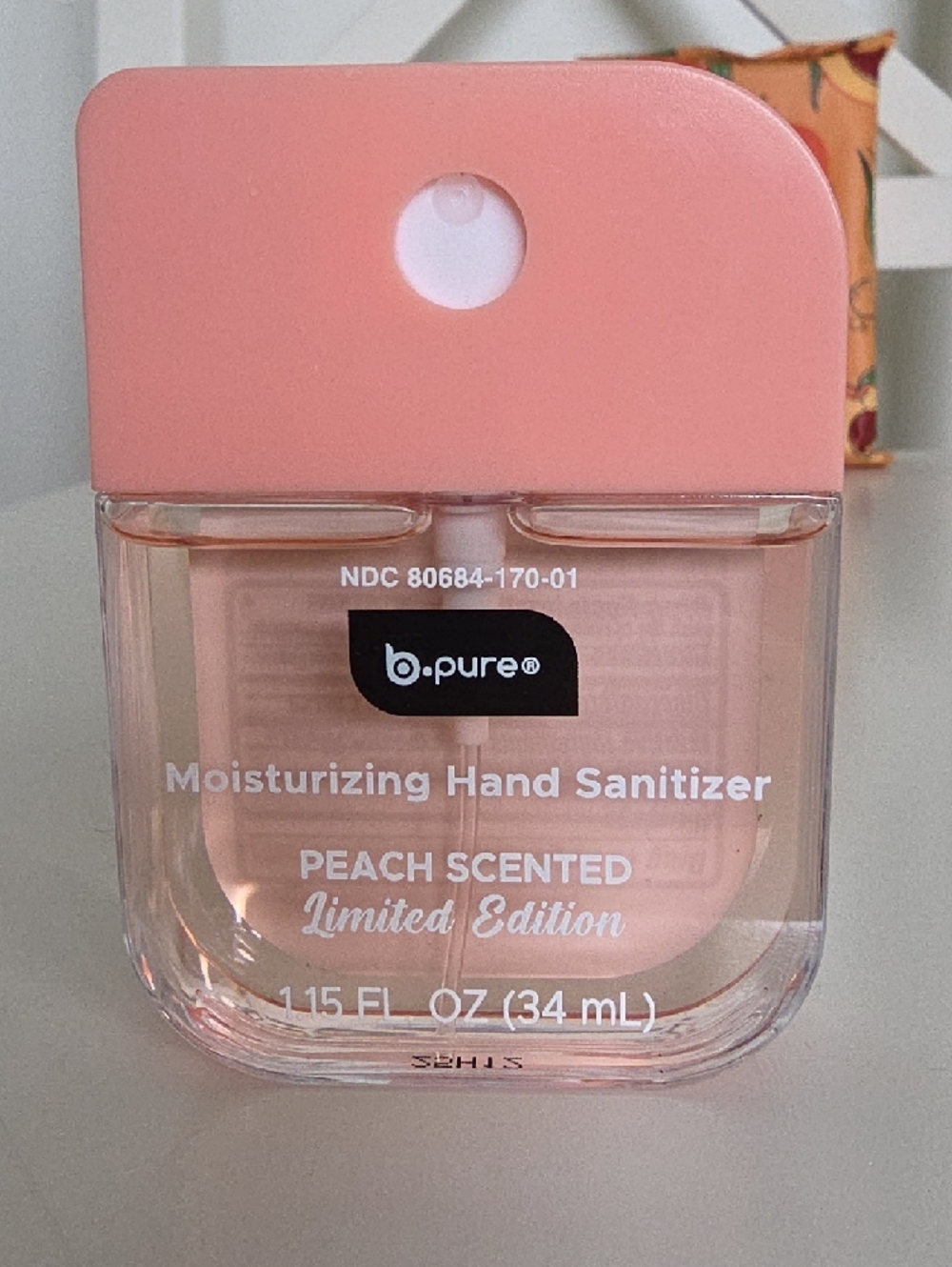 B.Pure Peach Scented Hand Sanitizer & Antibacterial Hand Wipes Set - Pink - Picture 2 of 3